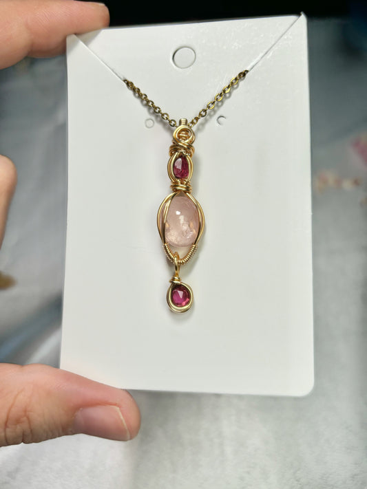 Gold Morganite & Garnet