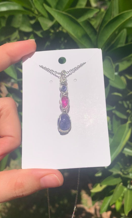 Double Tanzanite & Pink Sapphire (Silver)