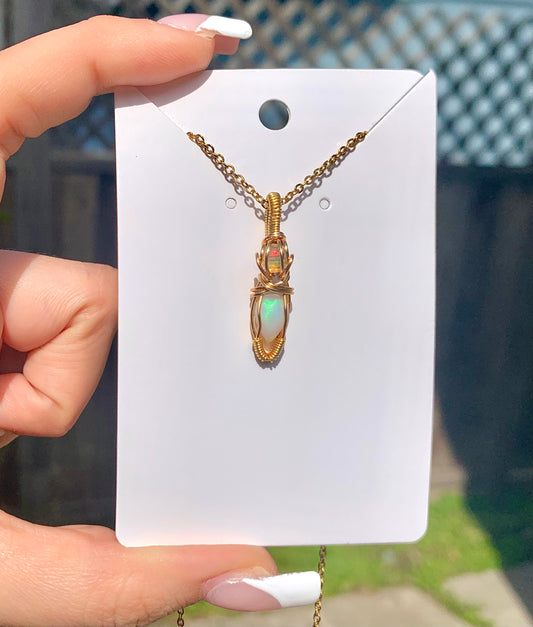 Double Ethiopian Opal Pendant