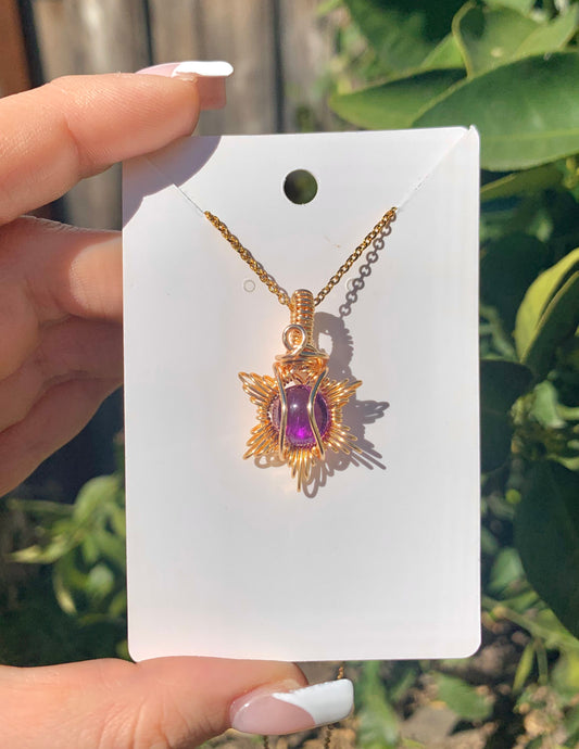 SOL Amethyst Gold Pendant