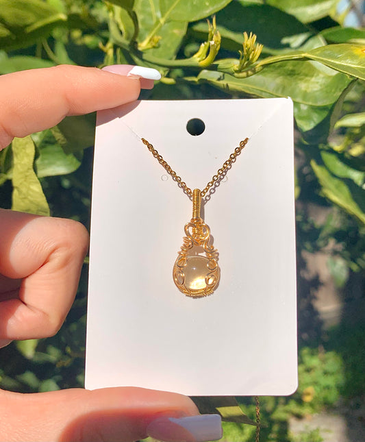 Natural Citrine Gold Pendant